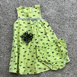 Gymboree Lime Green Turtle Dress with Bloomers